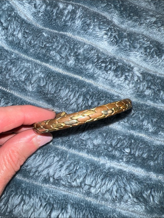 None Jewelry - Reptilian-looking bracelet with alternating silver and bronze “scales”